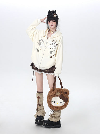 ネコフードダッフルパーカー