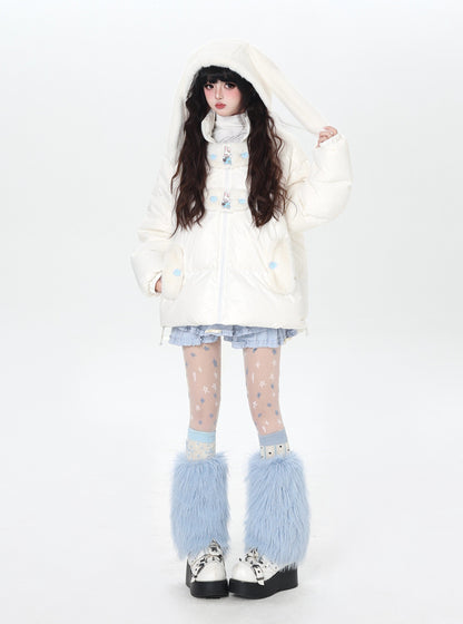 うさ耳フード ボリュームダウンジャケット