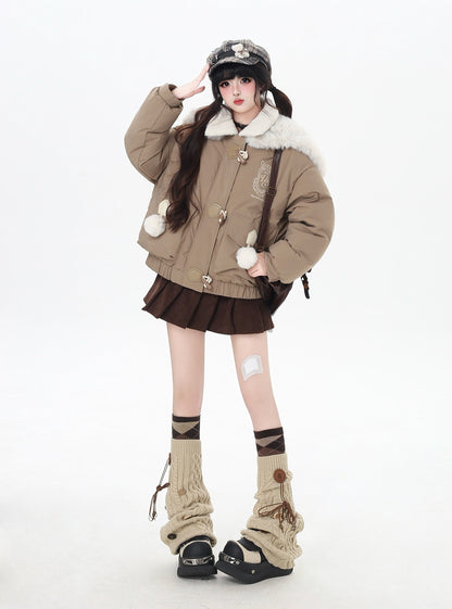 セーラーカラー ファー襟 中綿ブルゾン