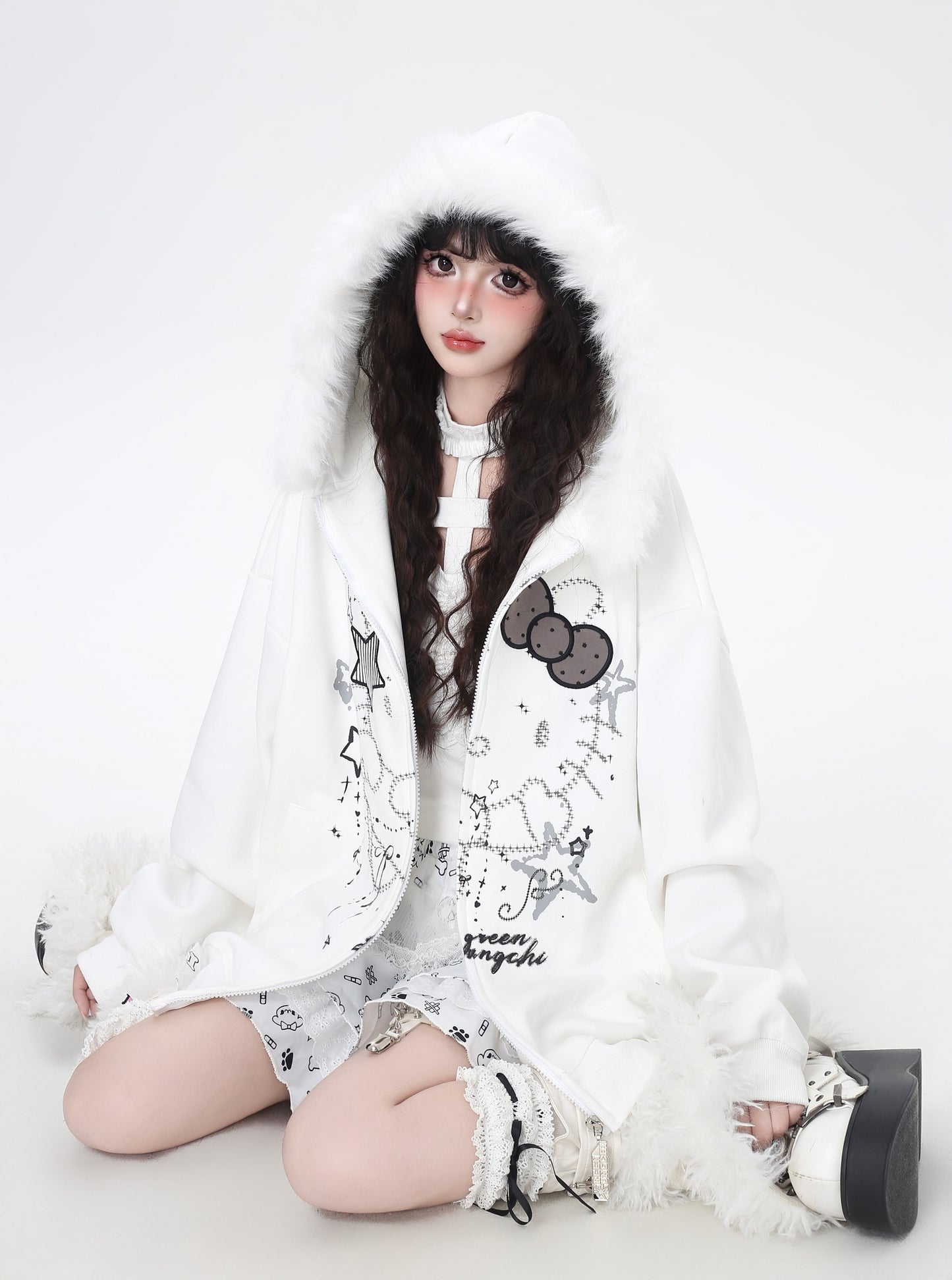 猫モチーフ×甘辛フードコート♡秋冬カジュアル