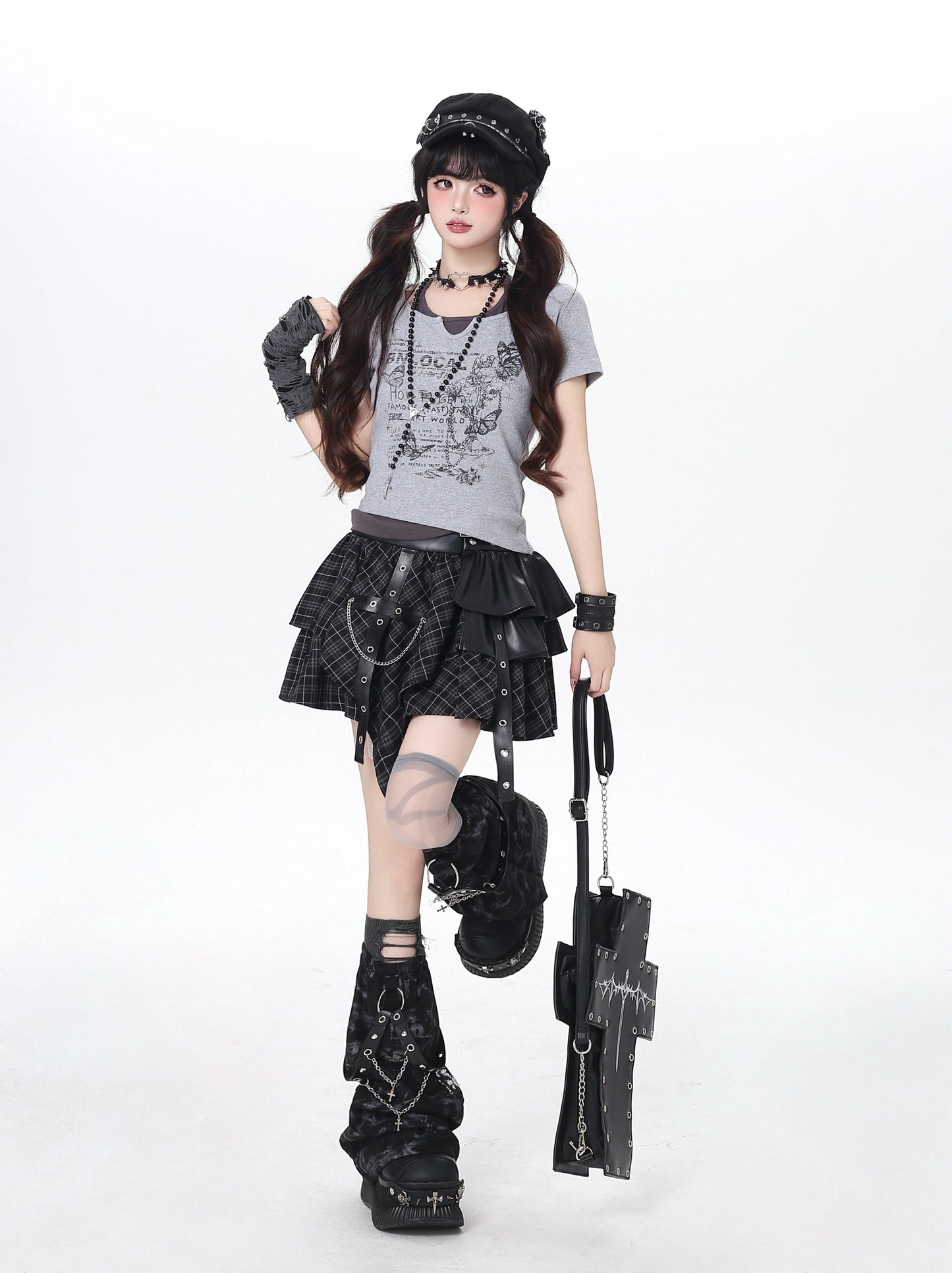 配色切替ホルターネッククロップドT