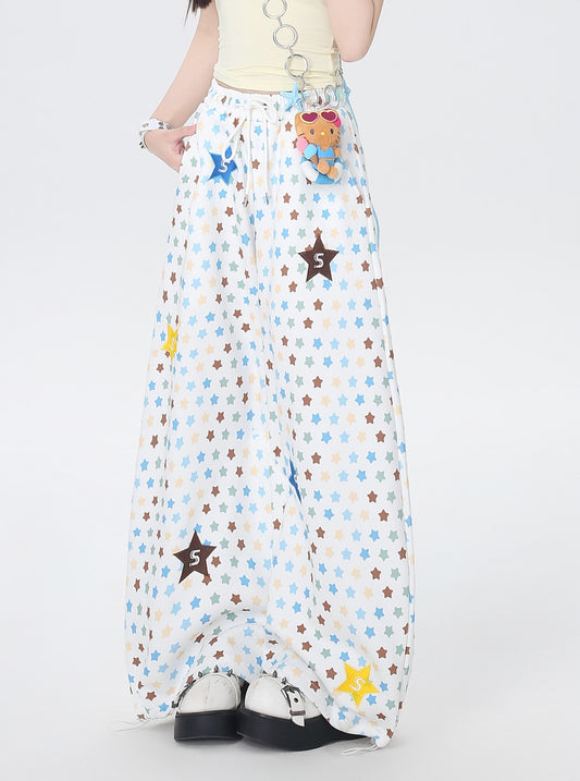 星柄カーブデニムパンツ