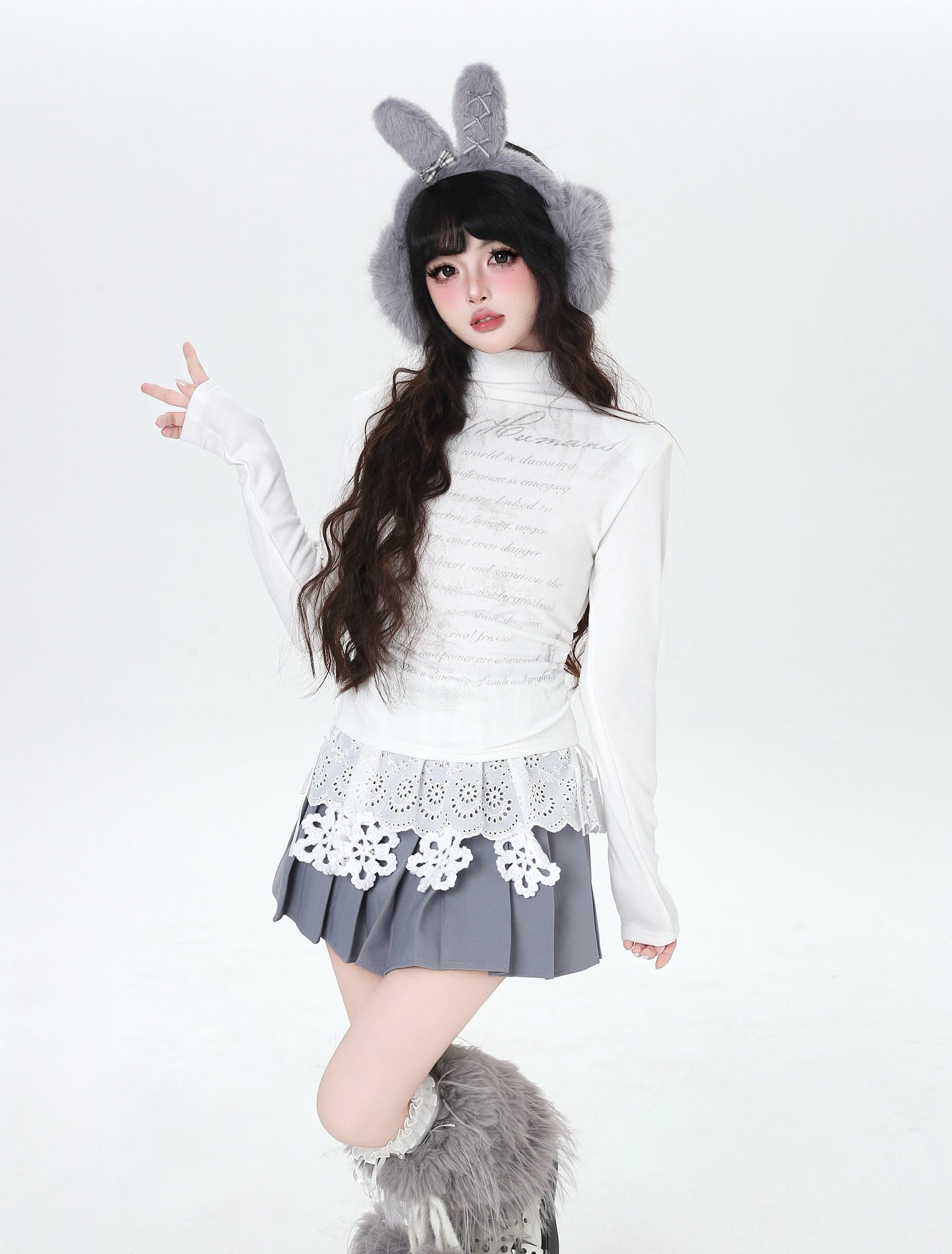 デザインカット 薄起毛 ロングスリーブTOPS