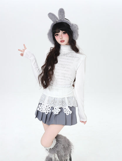 デザインカット 薄起毛 ロングスリーブTOPS