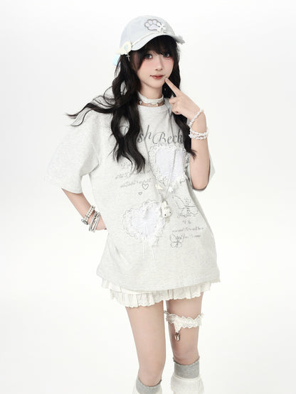 バレエリボン♡ハートレースTシャツ