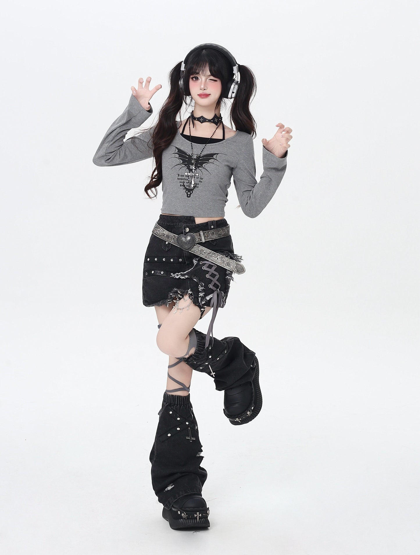 レイヤード風♡ホルターネックロンT
