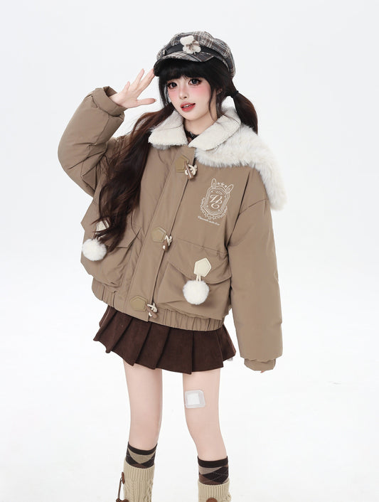 セーラーカラー ファー襟 中綿ブルゾン