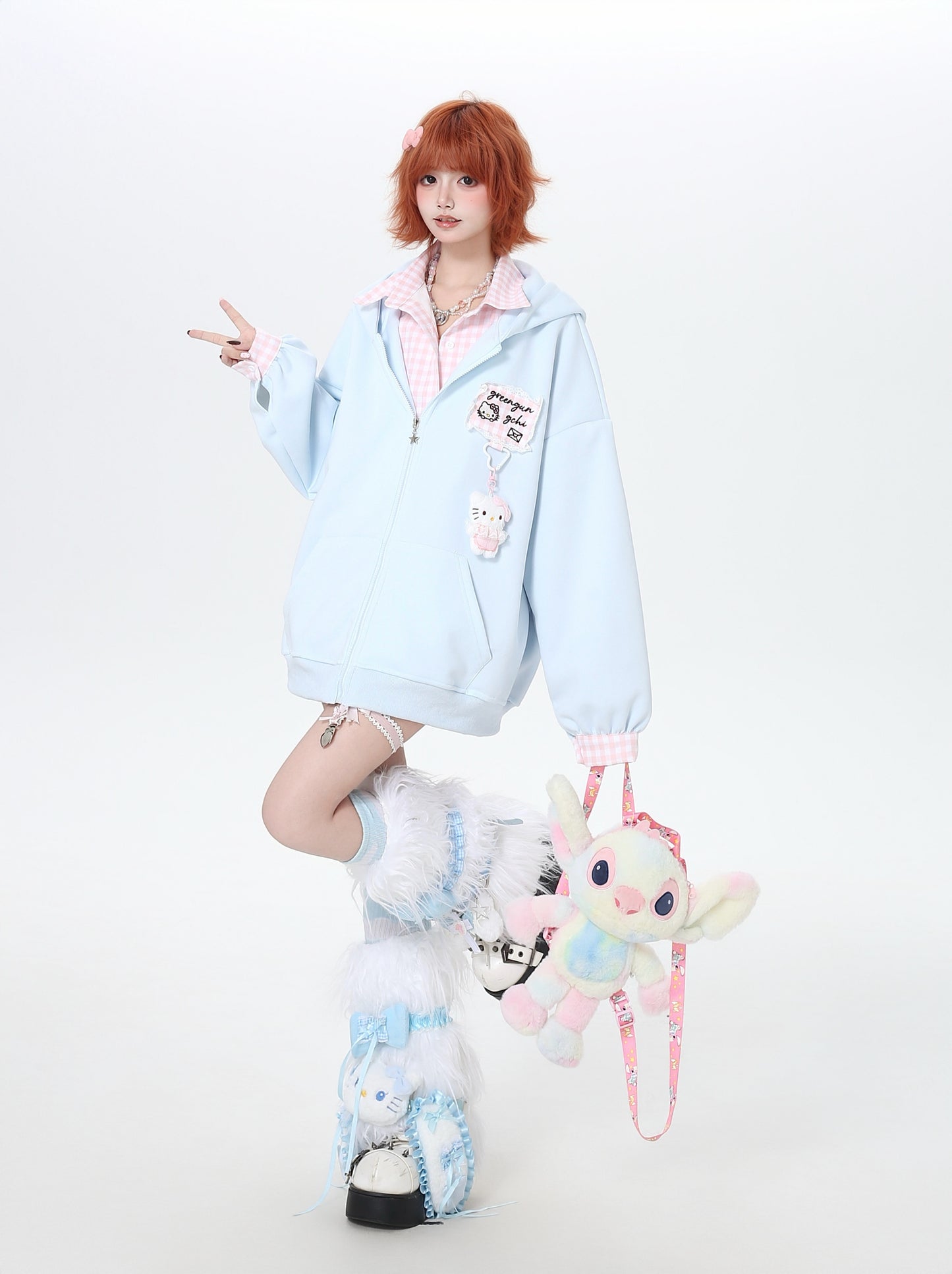 春先ふわふわレイヤード風ゆったりスウェット
