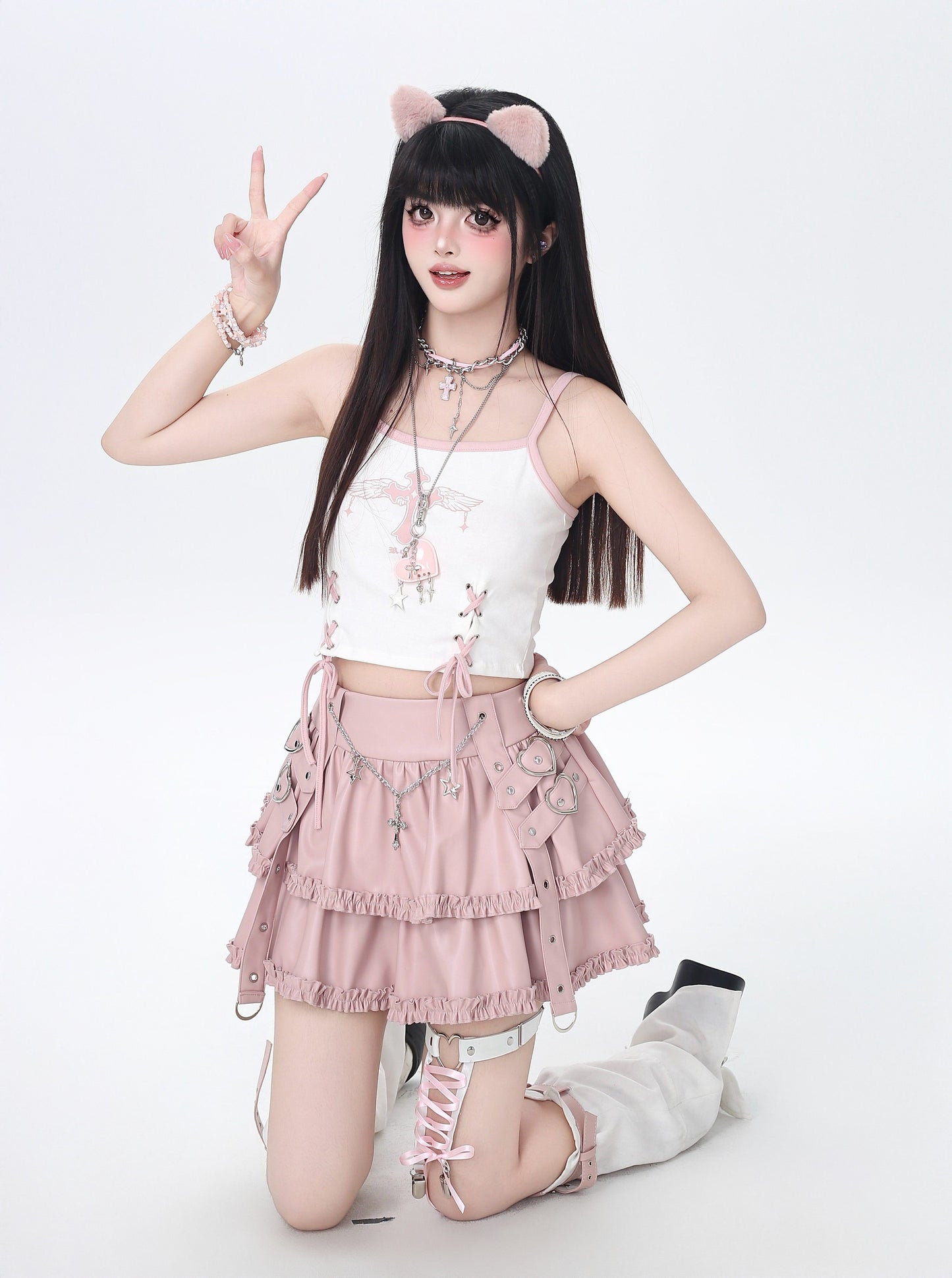 チェーン♡パンクティアードスカート