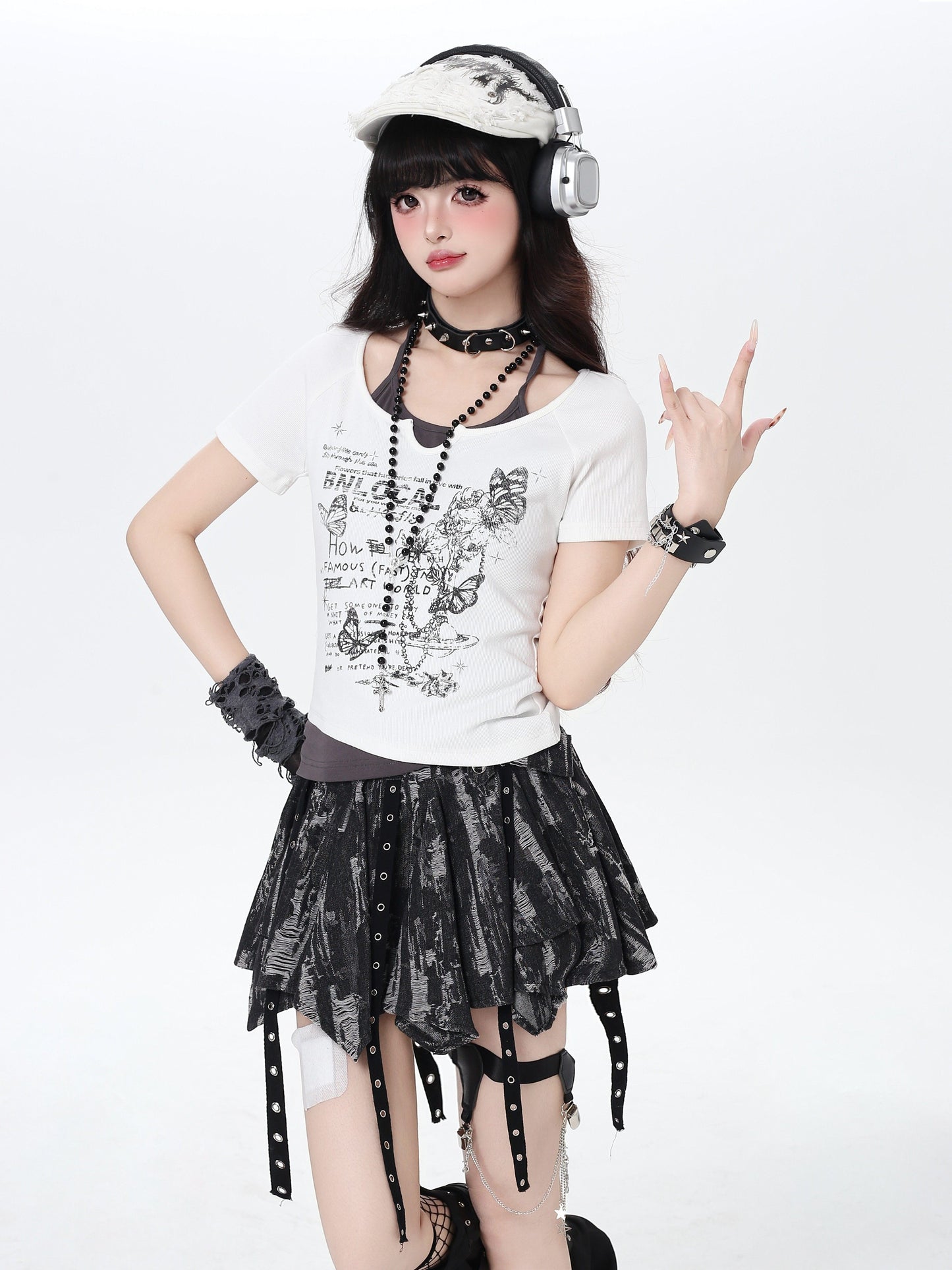 配色切替ホルターネッククロップドT