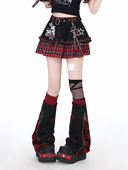 パッチワーク風 ボリュームケーキスカート