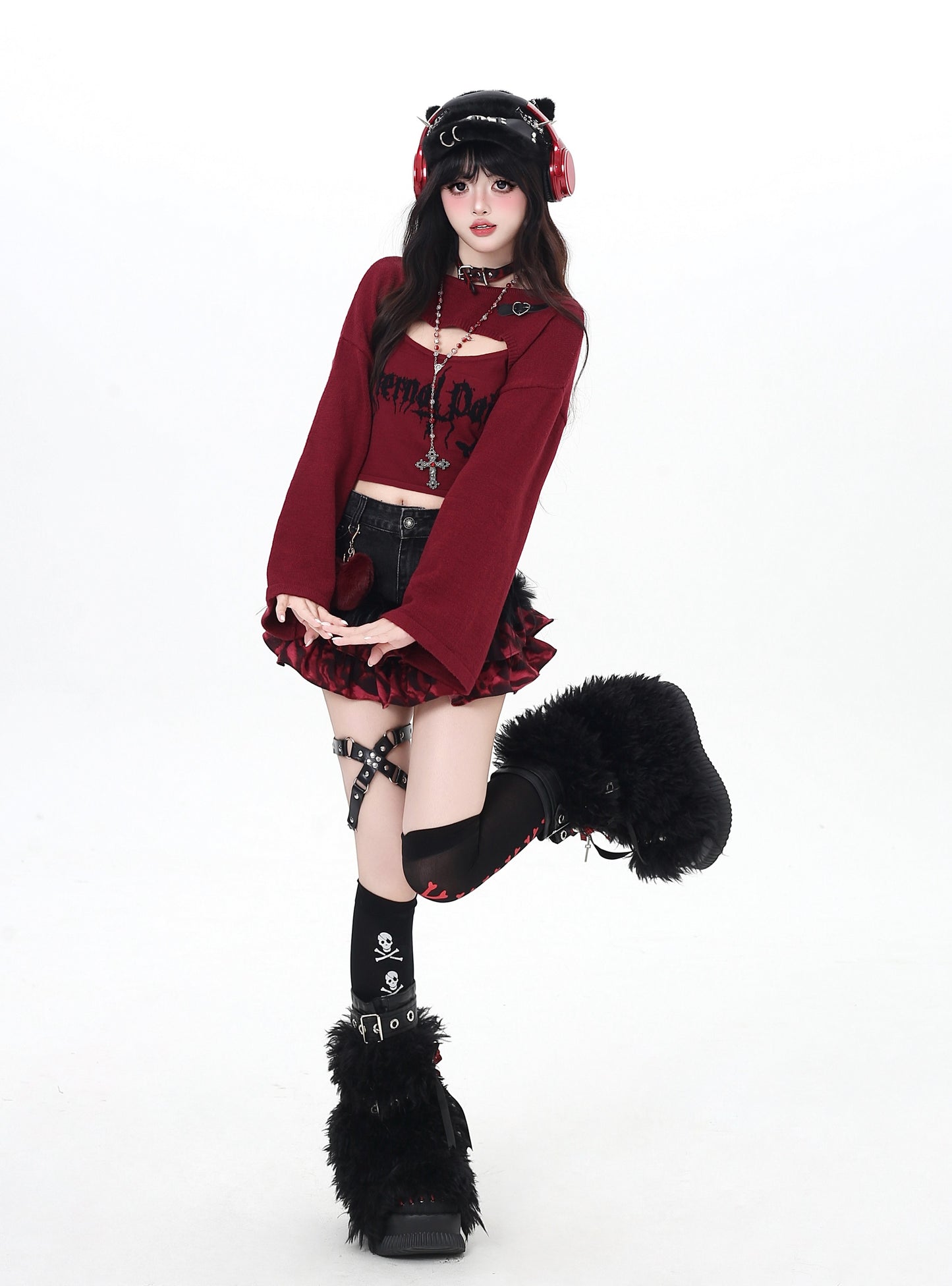 レイヤード風ニット2点セット（参戦服）