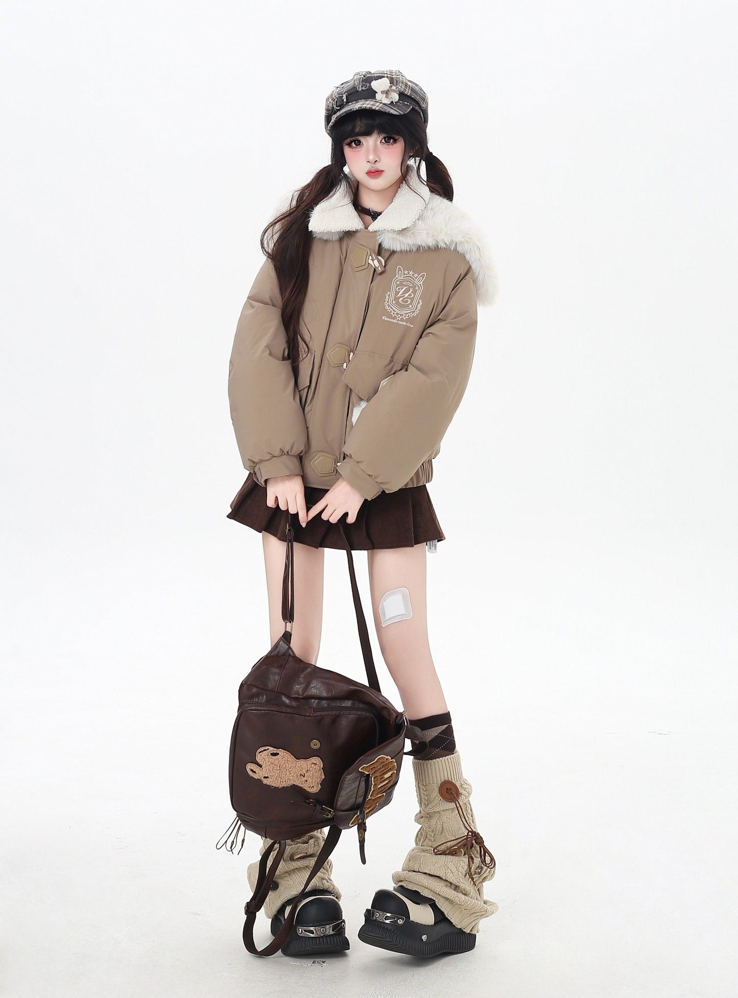 セーラーカラー ファー襟 中綿ブルゾン