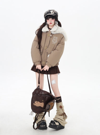 セーラーカラー ファー襟 中綿ブルゾン