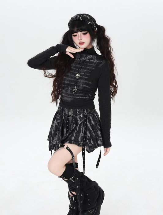 デザインカット 薄起毛 ロングスリーブTOPS