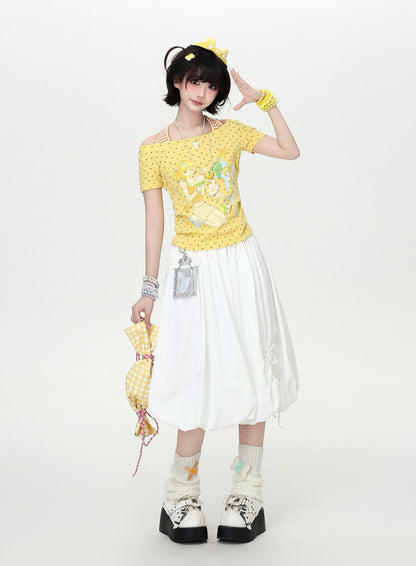 ドットフェイクレイヤードTシャツ