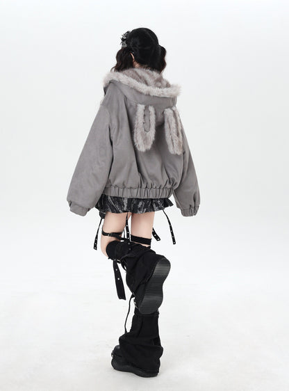 うさ耳 ショート中綿ジャケット