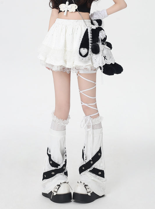 レース×バレエ風 ハイウエストティアードスカート