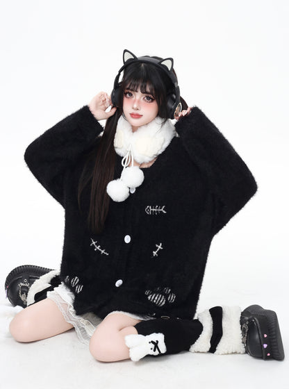 猫の手モチーフ♡ゆる甘ニットカーディガンセット