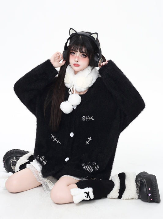 猫の手モチーフ♡ゆる甘ニットカーディガンセット