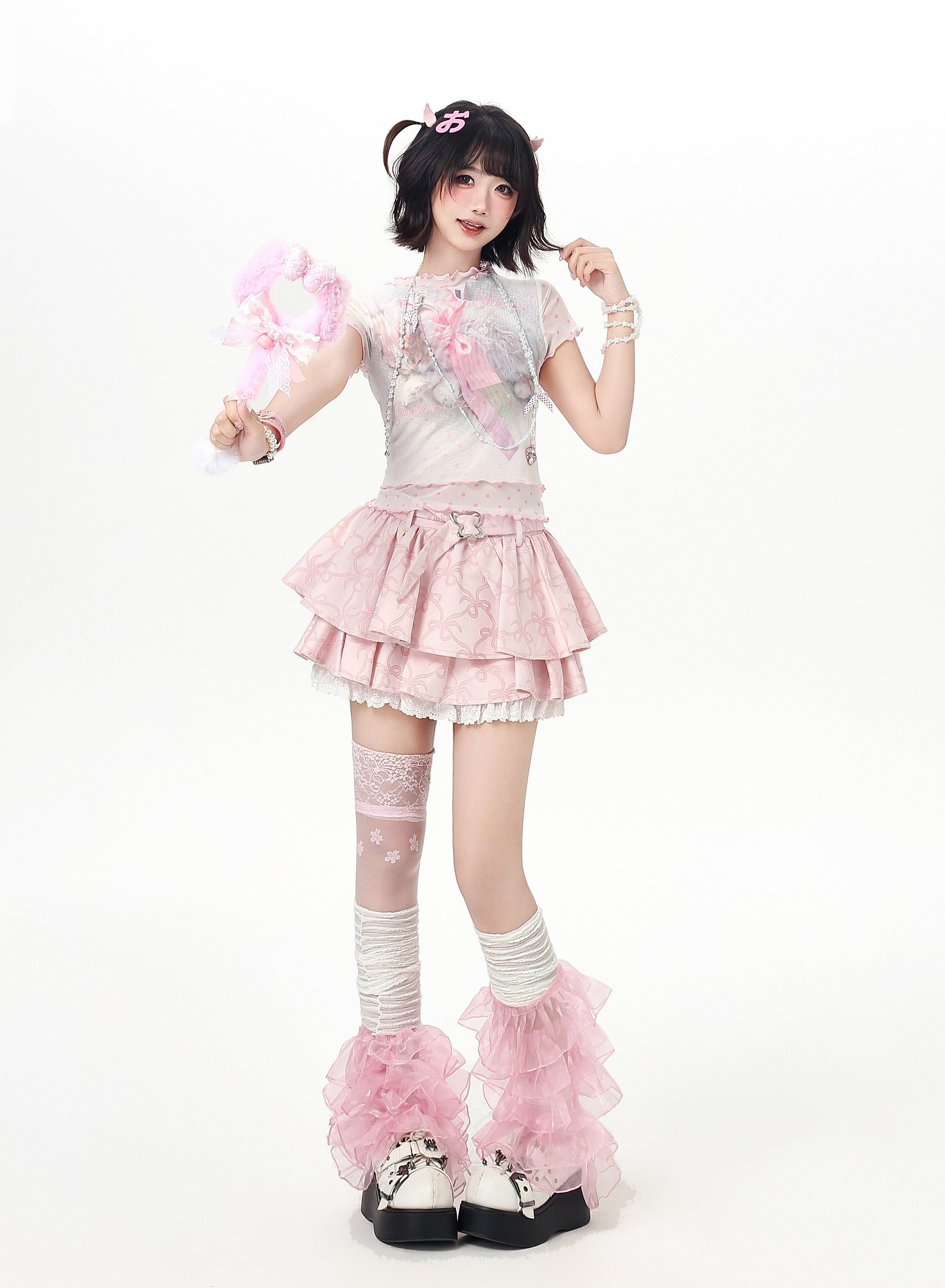 QOOZA ［CRAZYGIRL］フリルスカート+レッグウォーマーセット レース＆チュールフラワーレッグウォーマー – CRAZYGIRL