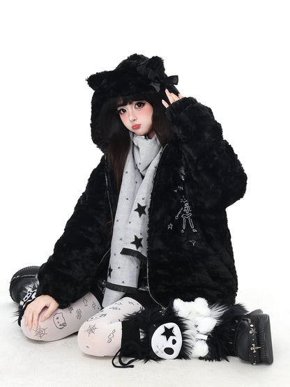 猫耳フード付き ルーズボアブルゾン｜冬のゆる地雷アウター