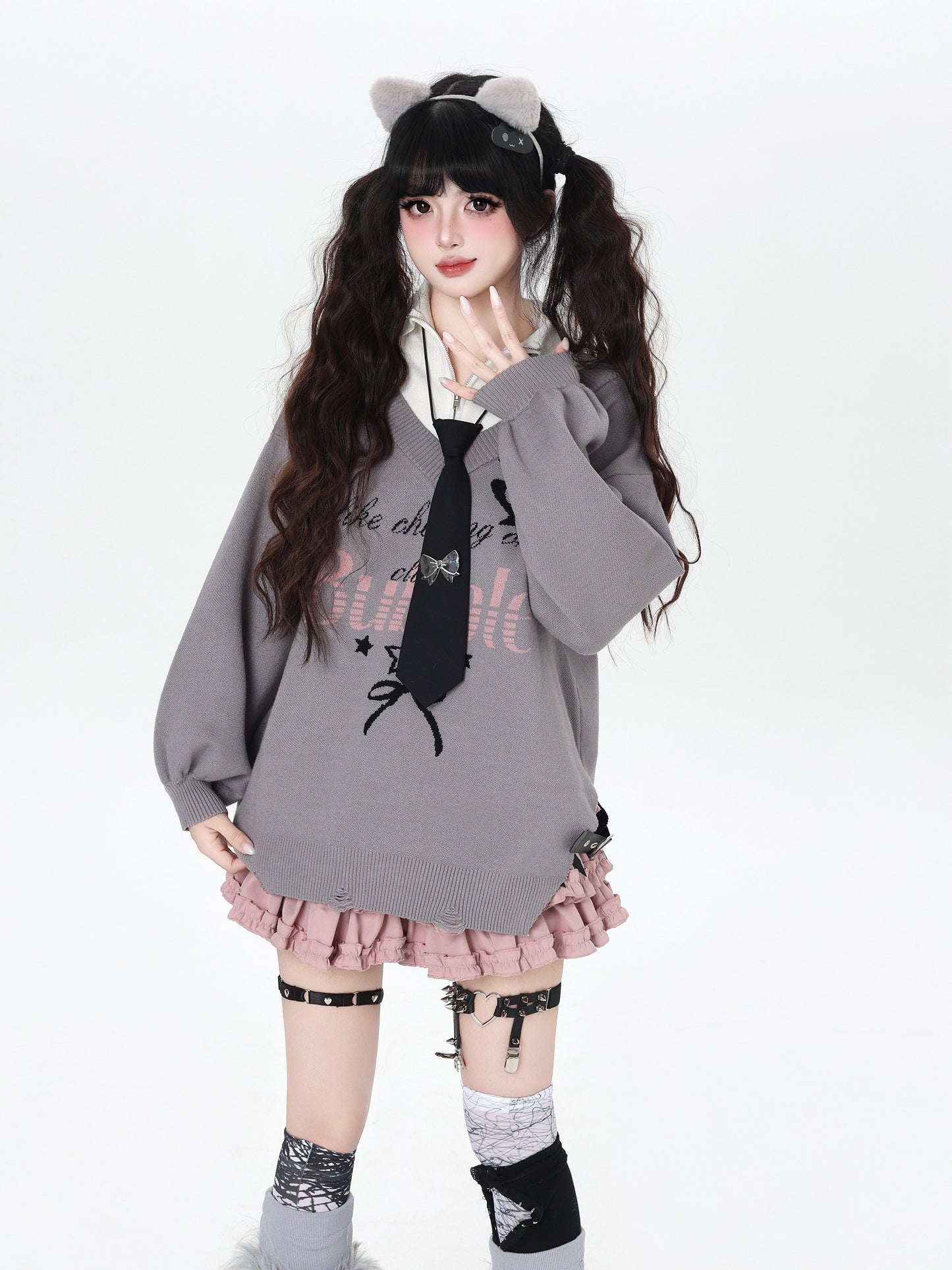 フェイクレイヤード スクール風ルーズニット｜サブカルカジュアル