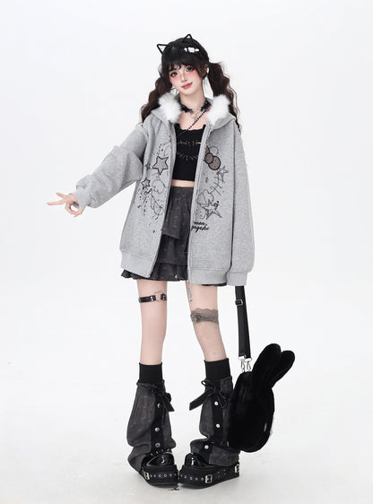 猫モチーフ×甘辛フードコート♡秋冬カジュアル