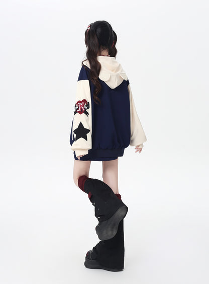 くま刺繍ストリートブルゾン｜ゆる甘カジュアルアウター