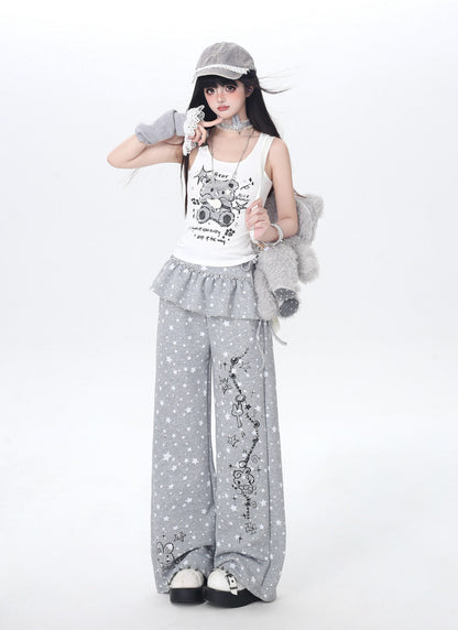 くま柄♡スリムキャミトップス