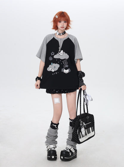 配色切替ゆるかわTシャツ