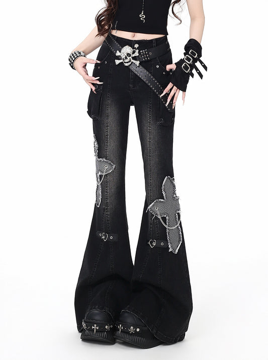 クロス♡ハイウエストスリムデニム