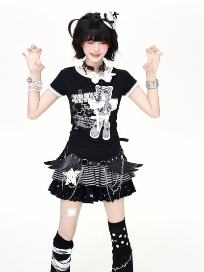 モノトーンフィットTシャツ