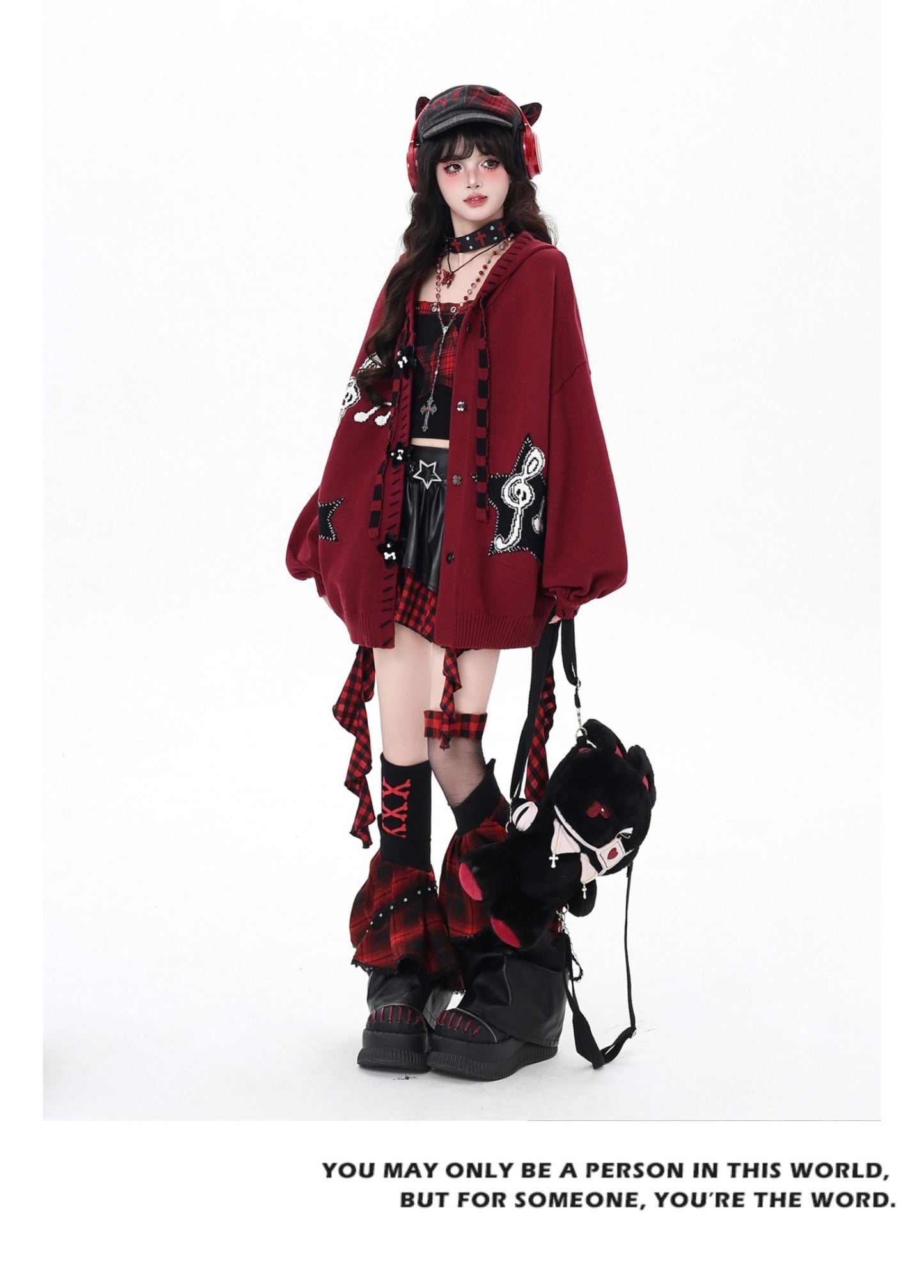 星柄ブラックレッドカーデ