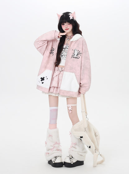 ふわもこうさ耳パーカー