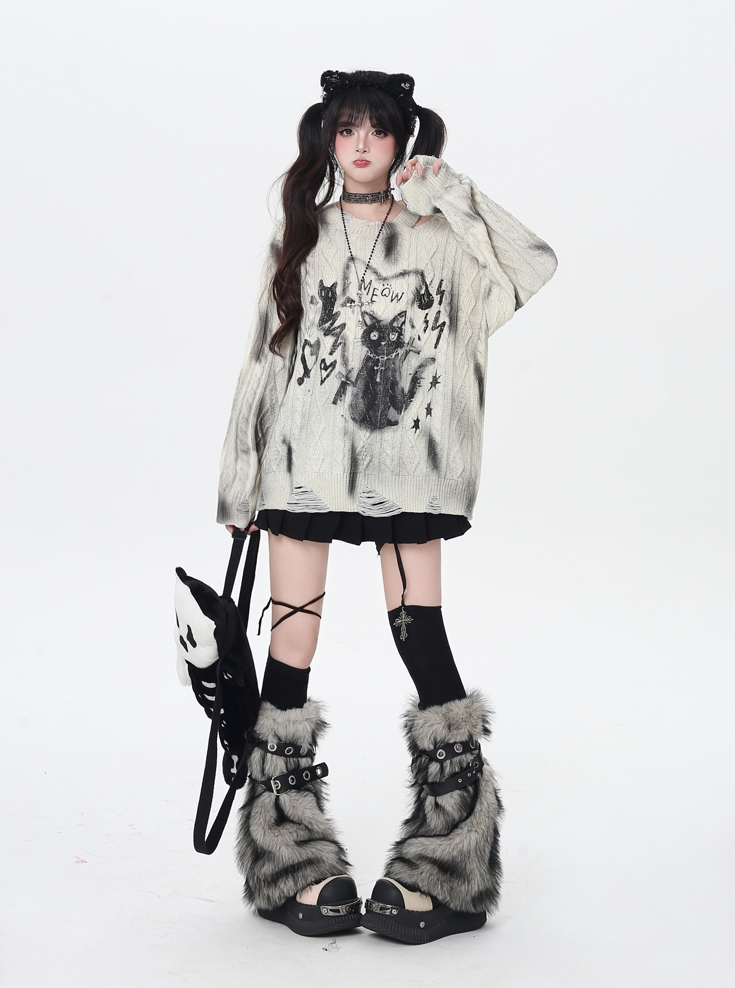 ダークガール暖かレッグウォーマー