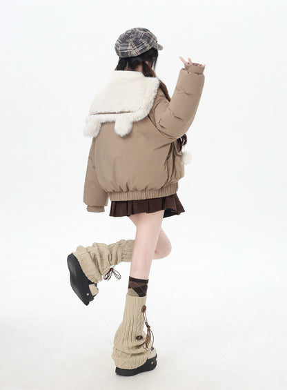 セーラーカラー ファー襟 中綿ブルゾン