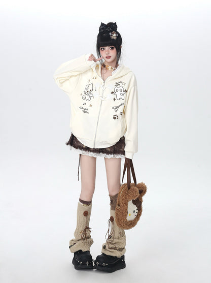 ネコフードダッフルパーカー