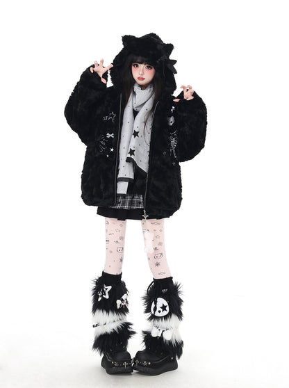猫耳フード付き ルーズボアブルゾン｜冬のゆる地雷アウター