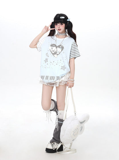 ネコピアノプリントTシャツ