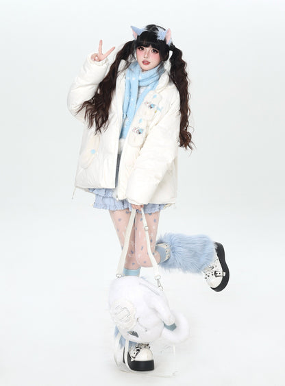 うさ耳フード ボリュームダウンジャケット