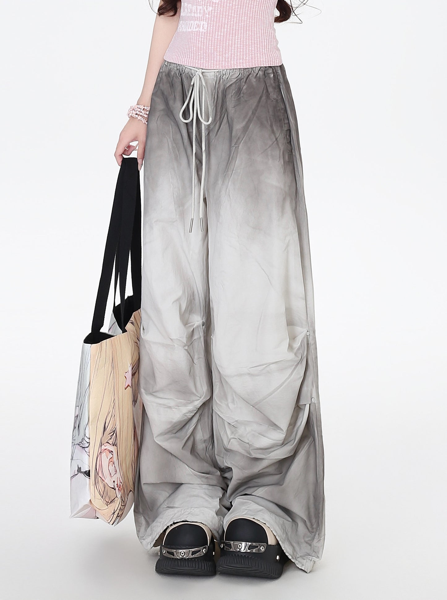 シルバーグラデワイドカーゴパンツ