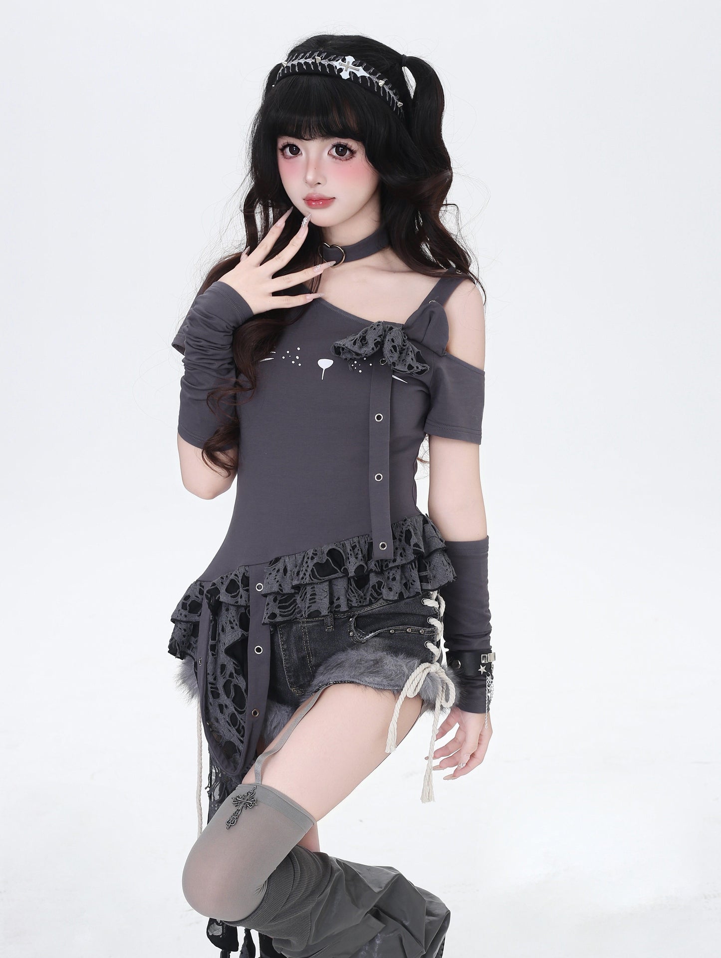 不規則♡ダメージオフショルT