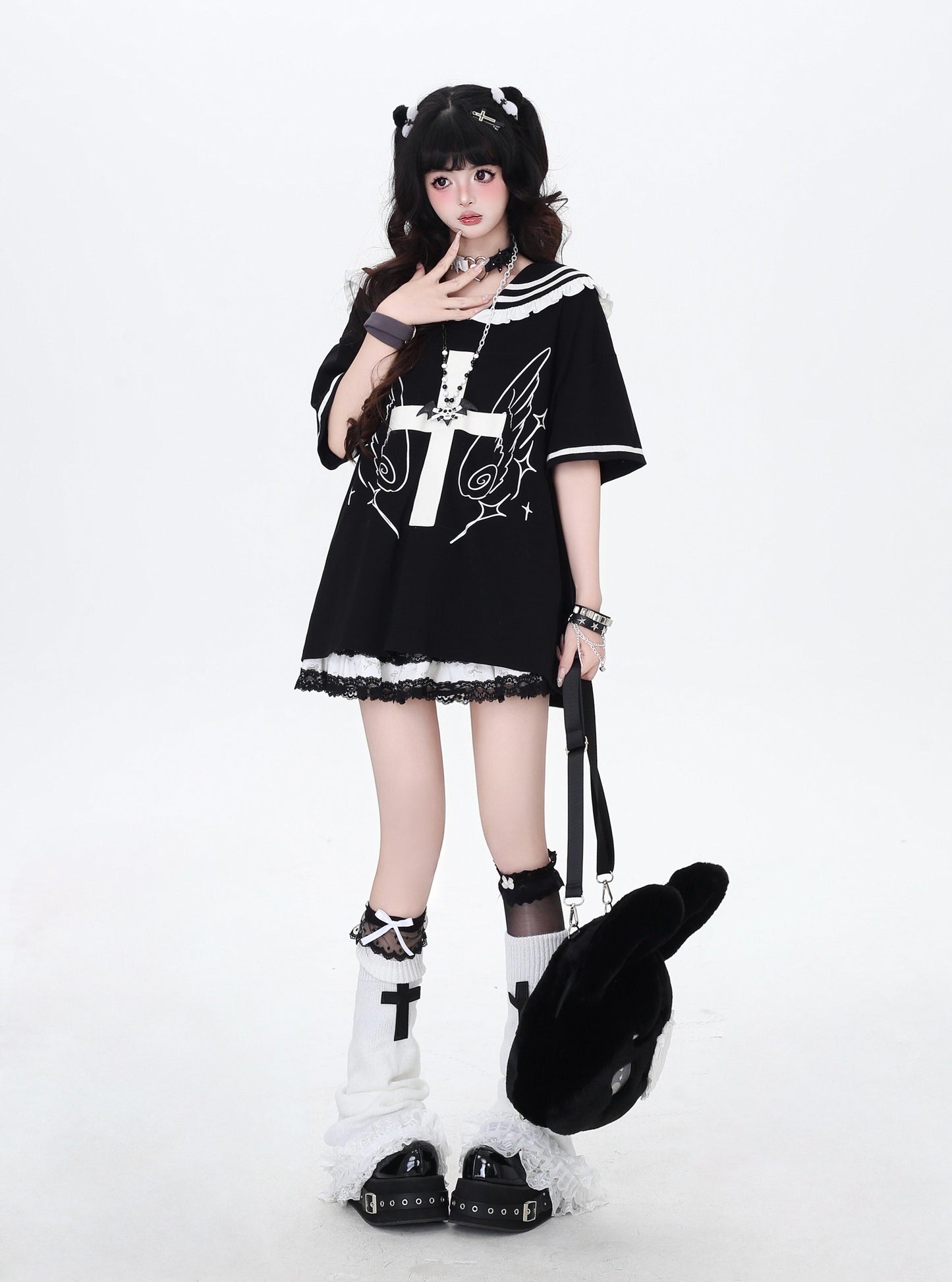 セーラーカラートップス｜地雷ガーリー・袖取り外し