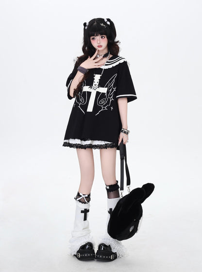 セーラーカラートップス｜地雷ガーリー・袖取り外し