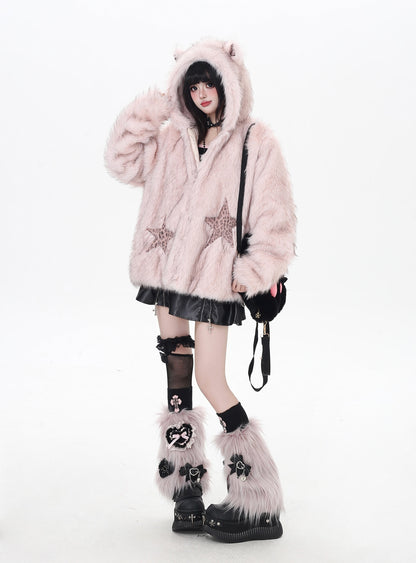 フェイクファーゆるアウター