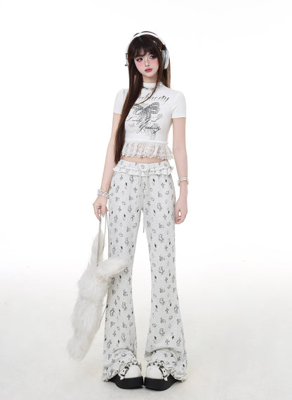 セクシーなレースで魅せる♡ フィット感抜群ショートTシャツ