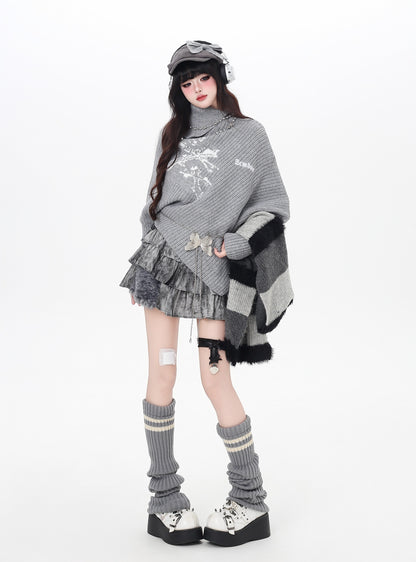 不規則ハイネックニット