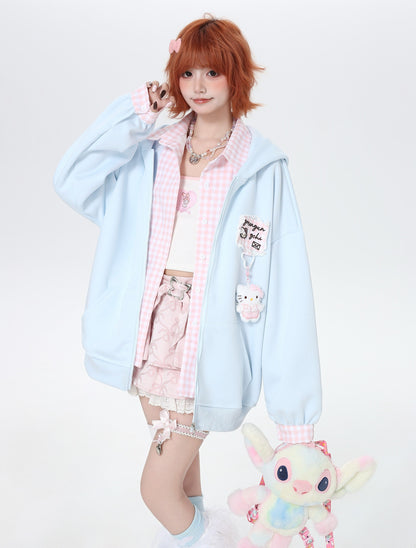 春先ふわふわレイヤード風ゆったりスウェット