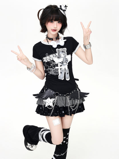 モノトーンフィットTシャツ